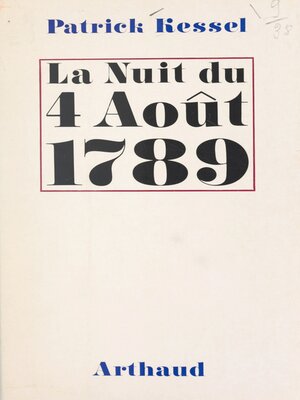 cover image of La nuit du 4 août 1789